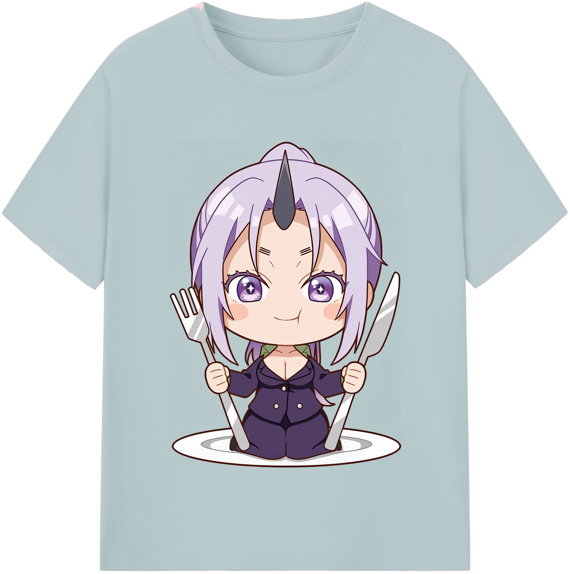 （画像用） 転スラ Regarding Reincarnated to Slime 綿100％半袖Tシャツ（フロントプリント）